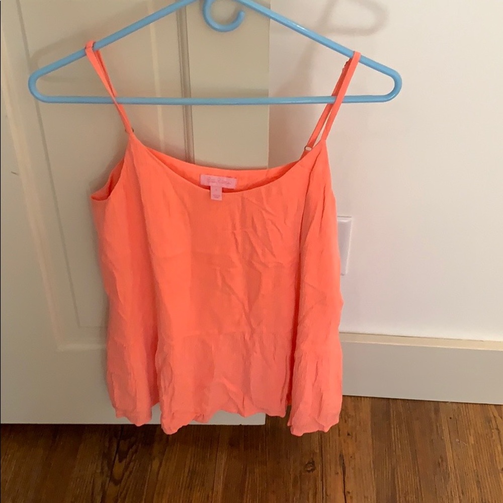 Lilly Pulitzer coral peplum tank
